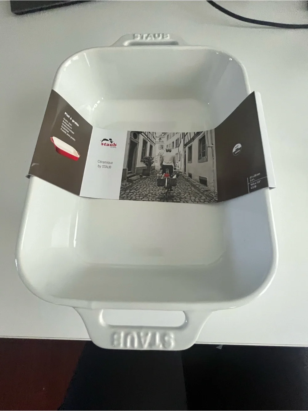 Staub White Rectangular Ceramic Gratin Dish